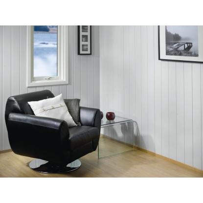 Huntonit Skygge vægpanel, 11 x 600 x 2740 mm, hvid - 3,29 m²