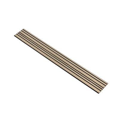 I-Wood Basic Mixed akustikpanel, hvid olieret, sort filt og sort kerne, egefiner, 17 x 300 mm 