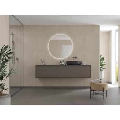 Fibo Cement vådrumspanel med 60 x 240 cm fliselook, 10 x 600 x 2400 mm, rough cement gem stone