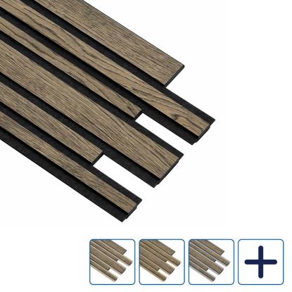 I-Wood Pro+ I-Lock Mixed akustikpanel, sort olieret, sort kerne, egefiner, 17 x 300 x 2400 mm