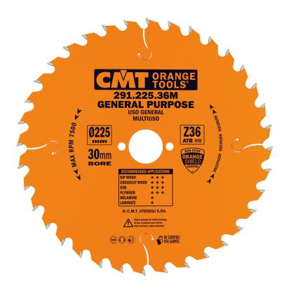 CMT rundsavsklinge til træ, Z36 W, Ø225 x 2,8 x 30 mm