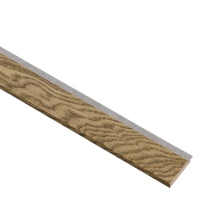 I-Wood afslutningsliste til 4-lamel akustikpanel, mørkebrun olieret, grå filt og lys kerne, egefiner, 16 x 67 mm