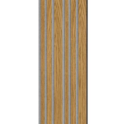 I-Wood Medio+ Mixed akustikpanel, brun olieret, grå filt og sort kerne, egefiner, 17 x 300 mm