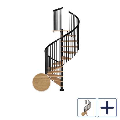 DOLLE Montreal CLASSIC 5 spindeltrappe, Ø160 cm, sort/olieret eg