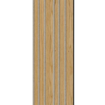 I-Wood Basic Mixed akustikpanel, klar olieret, beige filt og sort kerne, egefiner, 17 x 300 mm 