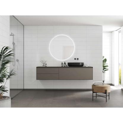 Fibo Colour vådrumspanel med 60 x 15 cm fliselook, 10 x 600 x 2400 mm, denver white high gloss