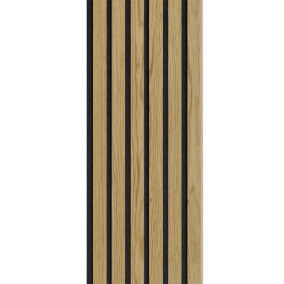 I-Wood Medio+ Original akustikpanel, klar olieret, sort filt og lys kerne, egefiner, 16 x 300 mm