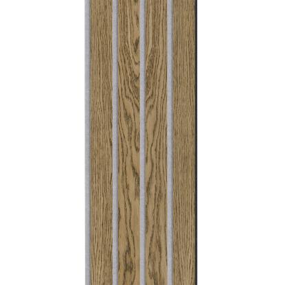 I-Wood Basic 4-lamel akustikpanel, mørkebrun olieret, grå filt og sort kerne, egefiner, 17 x 300 mm 