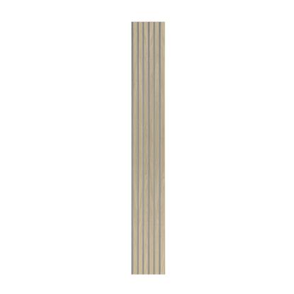 I-Wood Basic Original akustikpanel, ubehandlet natur, grå filt og lys kerne, egefiner, 16 x 300 mm 
