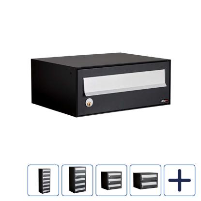 Allux LC4 systempostkasse uden lås, grå klap, sort