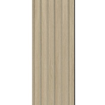 I-Wood Medio+ Original akustikpanel, ubehandlet natur, beige filt og sort kerne, egefiner, 17 x 300 mm