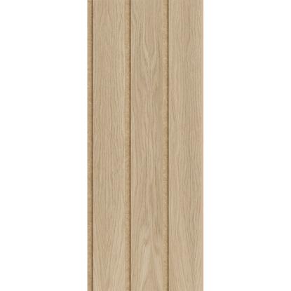 I-Wood Basic 3-lamel akustikpanel, hvid olieret, brun filt og lys kerne, egefiner, 16 x 300 mm 