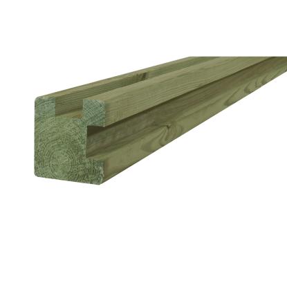 Frøslev FT systemhegn 90° hjørnestolpe, 97 x 97 x 2700 mm, profil 2661, grøn trykimprægneret fyr - 1 stk.
