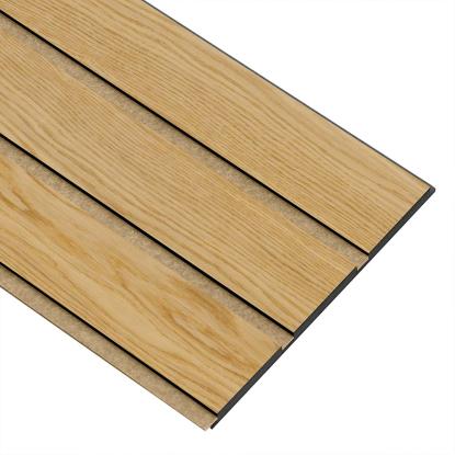 I-Wood Medio+ 3-lamel akustikpanel, klar olieret, brun filt og sort kerne, egefiner, 17 x 300 mm