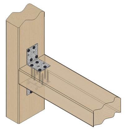 SIMA vinkelbeslag M3, pregalvaniseret, 50 x 50 x 2,0 x 40 mm