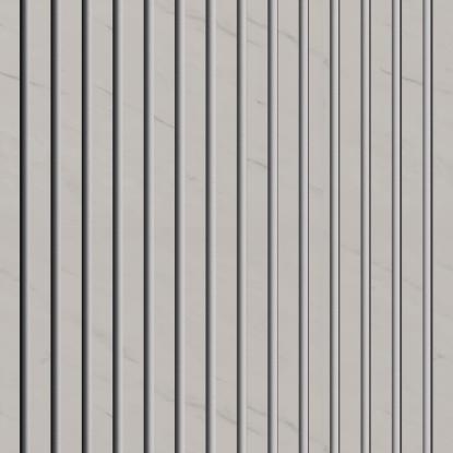 FOG & VENØ Laminate akustikpanel, marble white, sort MDF, hvid filt, 600 x 2400 x 20 mm