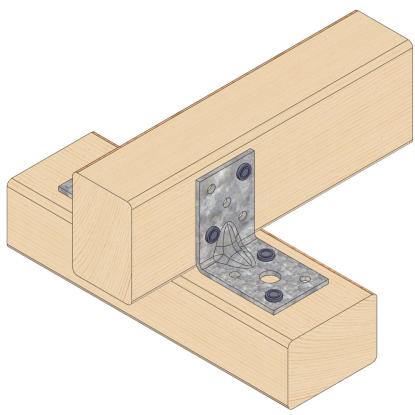 SIMA vinkelbeslag S35 PL med rib, pregalvaniseret, 50 x 50 x 1,5 x 35 mm