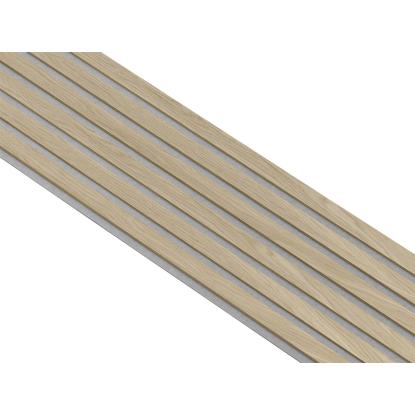 I-Wood Basic Original akustikpanel, ubehandlet natur, grå filt og lys kerne, egefiner, 16 x 300 mm 