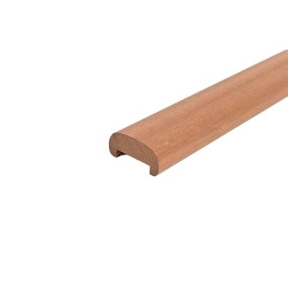 Mahogni håndliste profil 17, 100% FSC, 32 x 68 mm med 10 x 45 mm udfræsning i bund