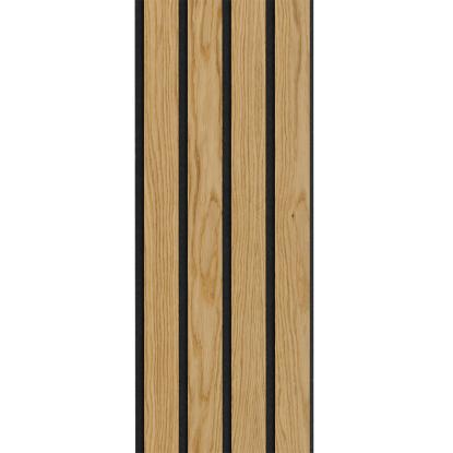 I-Wood Basic 4-lamel akustikpanel, klar olieret, sort filt og sort kerne, egefiner, 17 x 300 mm 