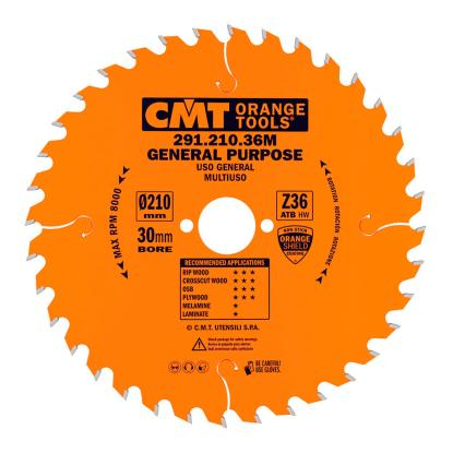 CMT rundsavsklinge til træ, Z36 W, Ø210 x 2,8 x 30 mm