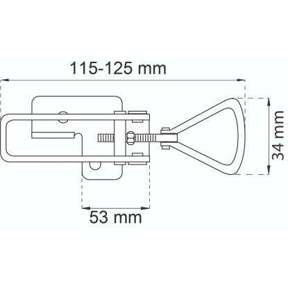 Habo justerbart kasselukkebeslag 5, elgalvaniseret, 115-125 mm