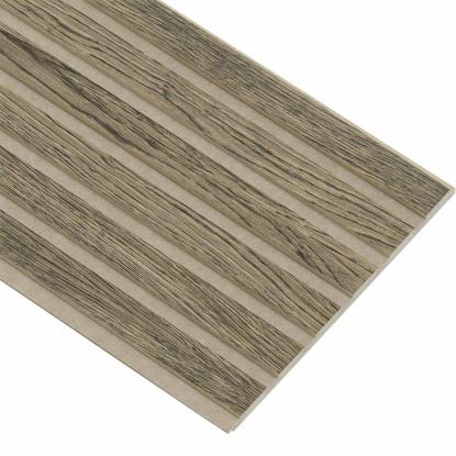 I-Wood Medio+ Original akustikpanel, sort olieret, beige filt og lys kerne, egefiner, 16 x 300 mm