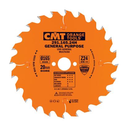 CMT rundsavsklinge til træ, Z24 W, Ø165 x 2,2 x 20 mm