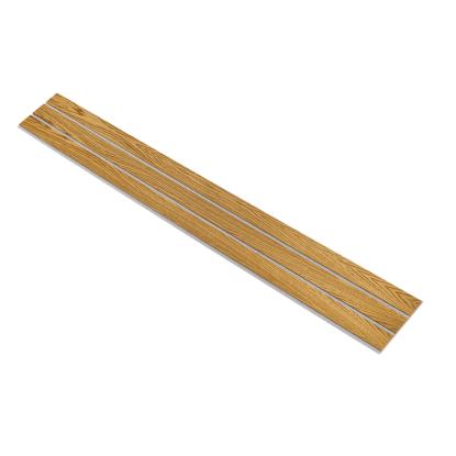 I-Wood Basic 3-lamel akustikpanel, brun olieret, grå filt og lys kerne, egefiner, 16 x 300 mm 