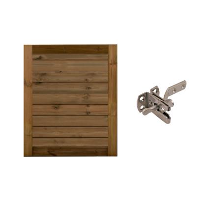 Frøslev FT systemhegn låge til 120 cm hegn, klink, 90 x 111 cm, profil 2900, klasse A/B, færdigsamlet, brunimprægneret fyr