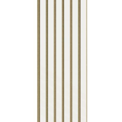 I-Wood Basic Original akustikpanel, hvidmalet, brun filt og lys kerne, folie, 16 x 300 mm