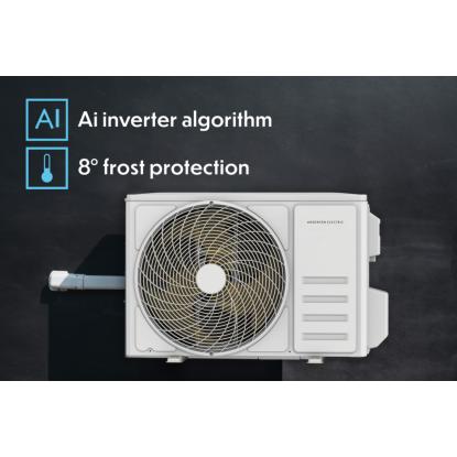 AE Mat Pro 9 luft-til-luft varmepumpe med Wi-Fi, 4 kW, mat sort, 73 m²