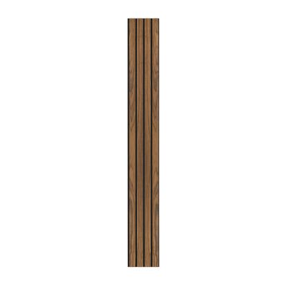 I-Wood Medio+ 4-lamel akustikpanel, klar olieret, sort filt og sort kerne, valnøddefiner, 17 x 300 mm