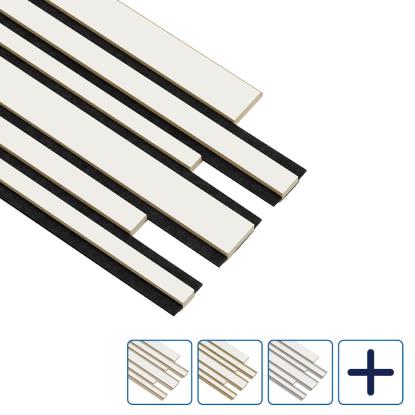 I-Wood Pro+ I-Lock Mixed akustikpanel, hvidmalet, lys kerne, folie, 16 x 300 x 2400 mm