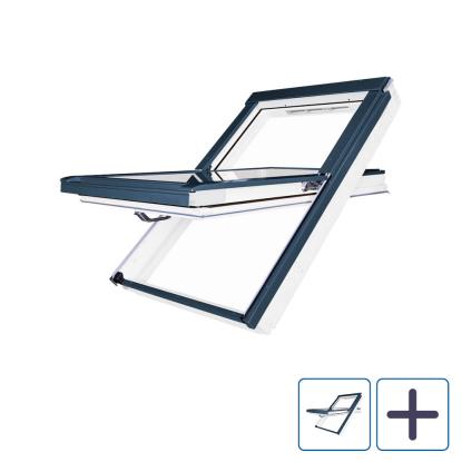FAKRO GREENVIEW FTW-V U4E AWMX ovenlysvindue med vippefunktion, hvidmalet træ, 3-lags glas
