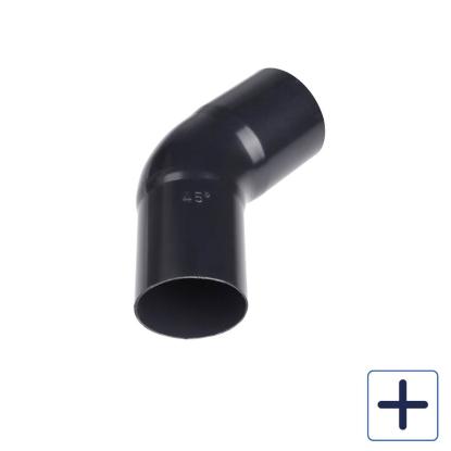 Plastmo bøjning, PVC, sort, 45°