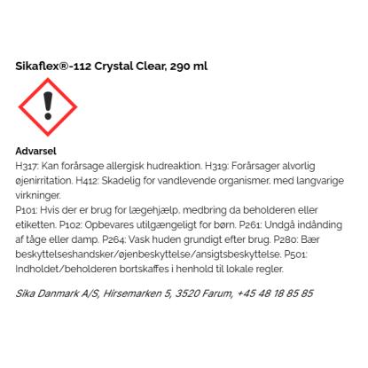 Sikaflex-112 Crystal Clear fugemasse/montagelim i patron, klar - 290 ml