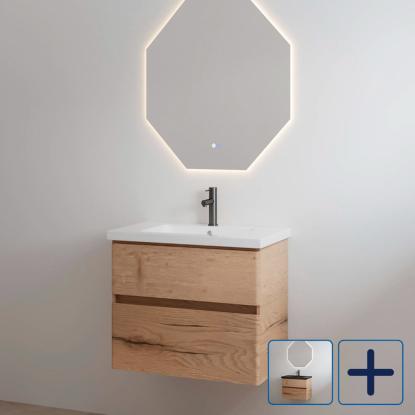 Best Design Quick One-Box møbelsæt med vask, halifax eg, 65 cm