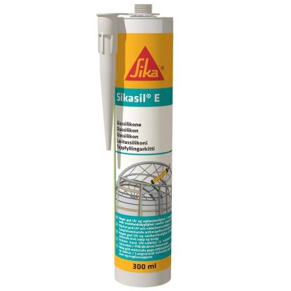 Sikasil-E silikonefugemasse i patron til glas og sanitet, transparent - 300 ml