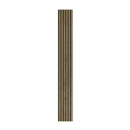 I-Wood Basic Original akustikpanel, mørkebrun olieret, sort filt og lys kerne, egefiner, 16 x 300 mm 