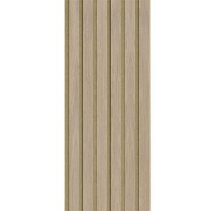 I-Wood Basic Original akustikpanel, hvid olieret, brun filt og lys kerne, egefiner, 16 x 300 mm 