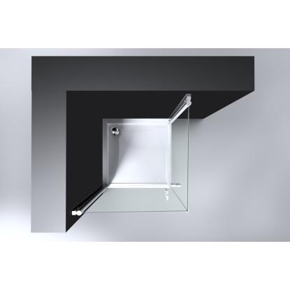 Best Design Erico brusehjørne, firkantet, 90 x 90 cm, krom/klart glas