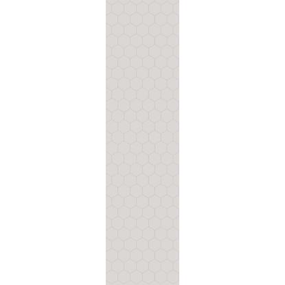 Fibo Colour vådrumspanel med hexagon fliselook, 10 x 600 x 2400 mm, white silk
