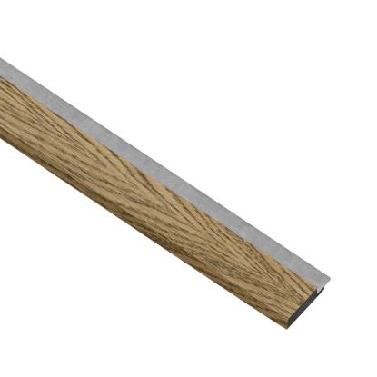 I-Wood afslutningsliste til akustikpanel, mørkebrun olieret, grå filt og sort kerne, egefiner, 17 x 42 mm