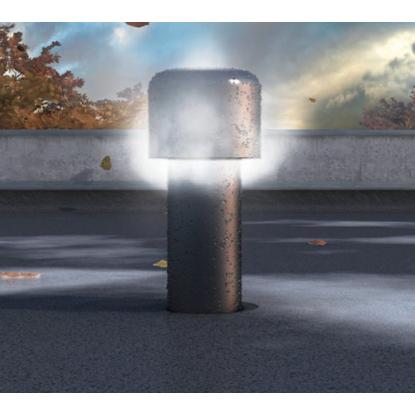 Tacodan 1-delt tag- og udsugningsventilation til flade tag, kan forlænges ubegrænset, plast, sort, Ø110 mm (DN100 mm)