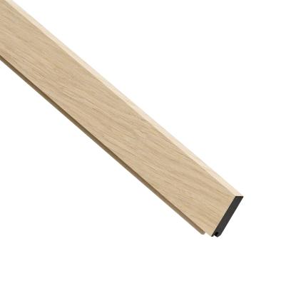 I-Wood UniPanel afslutningsliste, ubehandlet natur, sort kerne, egefiner, 17 x 55 x 2780 mm