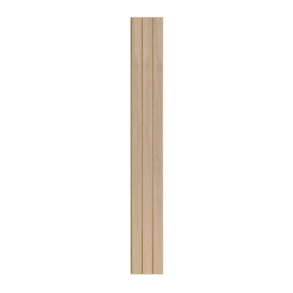 I-Wood Medio+ 3-lamel akustikpanel, ubehandlet natur, brun filt og lys kerne, egefiner, 16 x 300 mm