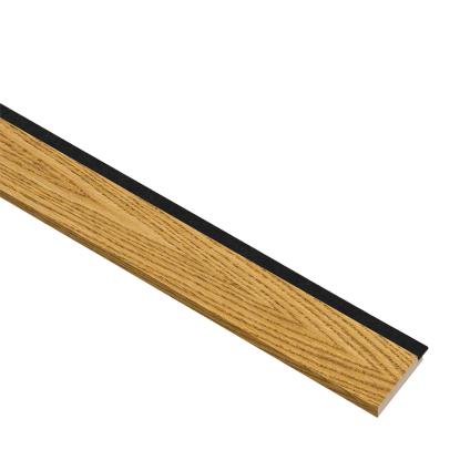 I-Wood afslutningsliste til 4-lamel akustikpanel, brun olieret, sort filt og lys kerne, egefiner, 16 x 67 mm