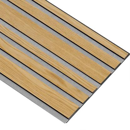 I-Wood Medio+ Mixed akustikpanel, klar olieret, grå filt og sort kerne, egefiner, 17 x 300 mm