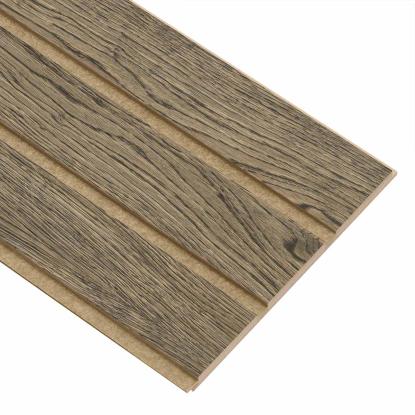 I-Wood Basic 3-lamel akustikpanel, sort olieret, brun filt og lys kerne, egefiner, 16 x 300 mm 
